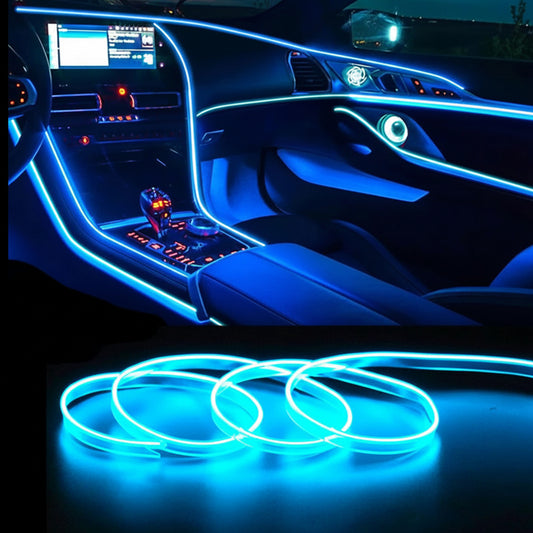 JDM LED interior strip light installed in car footwell