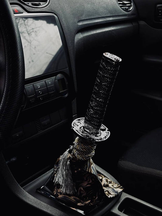 JDM Samurai Sword shift knob — 20cm black aluminum and resin